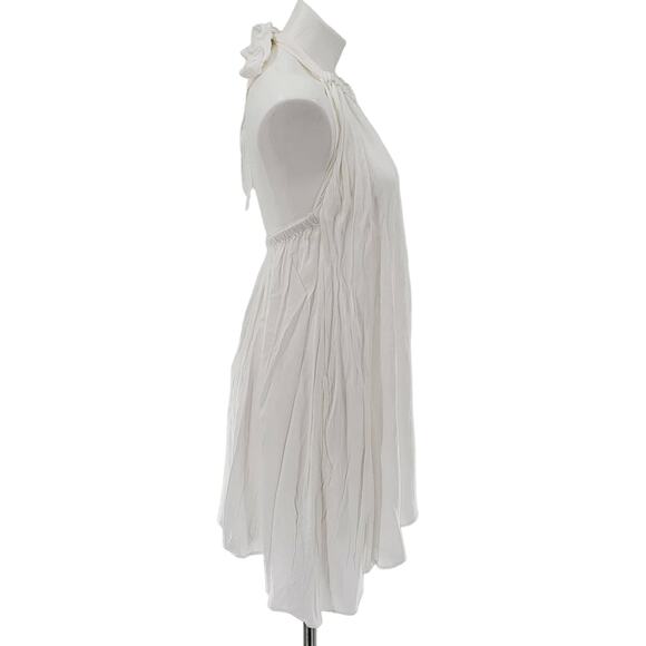 NWT Elan White Halter Pleated Open-Back Mini Dress Women's Size M - Picture 4 of 9